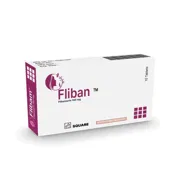 Fliban 100 Mg Tablets Box/Carton showing the Front face.