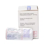 Floricot 0.1 Mg Box/Carton + Blister Pack showing the Front and Back face.