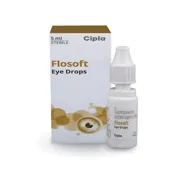 Flosoft Eye Drop 5 ml Box/Carton + Eye Drops Bottle showing the Front face.