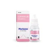 Flurisone 0.1% 5 ml Box/Carton + Eye Drops Bottle showing the Front face.