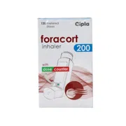 Foracort Inhaler 6-200 Mcg Box/Carton showing the Front face.