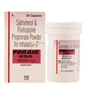 ForAir 250 Respicap Box/Carton + Bottle showing the Front face.