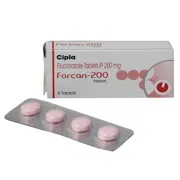 Forcan 200 Mg Box/Carton + Blister Pack showing the Front face.