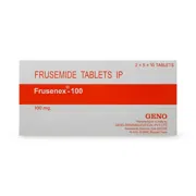 Frusenex 100 Mg Box/Carton showing the Front face.
