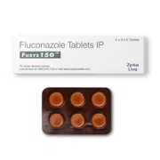 Fusys 150 Mg Tablet Box/Carton + Blister Pack showing the Front and Back face.