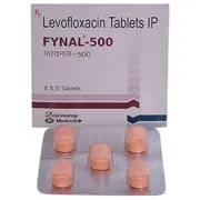 Fynal 500 Tablet Box/Carton + Blister Pack showing the Front face.