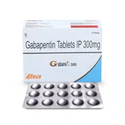 Gabapax 300 Tablet Box/Carton + Blister Pack showing the Front face.