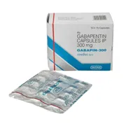 Gabapin 300 Mg Box/Carton + Blister Pack showing the Front face.