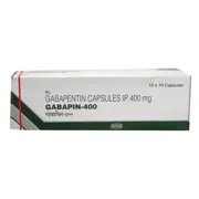 Gabapin 400 Mg Box/Carton showing the Front face.