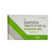 Gabapin 600 Mg Box/Carton showing the Front face.