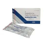 Gabapin 800 Mg Box/Carton + Blister Pack showing the Front face.