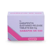 Gabapin SR 600 Tablet Box/Carton showing the Front face.