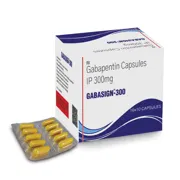 Gabasign 300 Mg Capsule Box/Carton + Blister Pack showing the Front face.