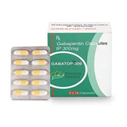 Gabatop 300 Mg Capsule Box/Carton + Blister Pack showing the Front and Back face.