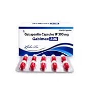 Gabimax 300 Mg Capsule Box/Carton + Blister Pack showing the Front face