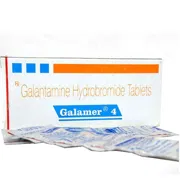 Galamer 4 Mg Box/Carton + Blister Pack showing the Front face.