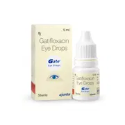 Gate 5 ml Box/Carton + Eye Drops Bottle showing the Front face.