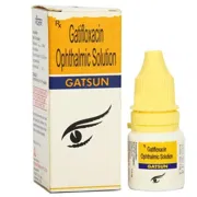 Gatsun 5 ml Box/Carton + Eye Drops Bottle showing the Front face.