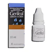 Genteal 0.3% Eye Drop 10 ml Box/Carton + Eye Drops Bottle showing the Front face.