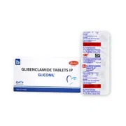 Gliconil 5 Mg Tablet Box/Carton + Blister Pack showing the Front/Back face