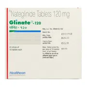 Glinate 120 Mg Box/Carton showing the Back face.