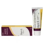 Glyco Cream 6% (30gm) Box/Carton + Tube showing the Front face.