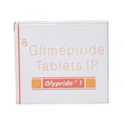 Glypride 1 Mg Box/Carton showing the Front face.