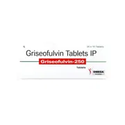 Griseofulvin 250 Mg Tablet Box/Carton showing the Front face