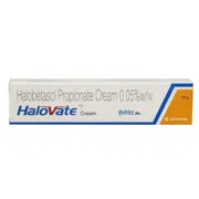 Halovate CR 0.05% of 30 gm Box/Carton showing the Front face.