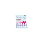 HCQS 400 Mg Tablet Box/Carton + Blister Pack showing the Front face.