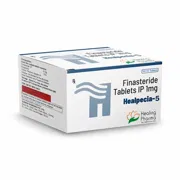 Healpecia 5 Mg Tablet Box/Carton showing the Front face.