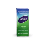 Hidine 0.1% 5 ml Box/Carton showing the Front face.