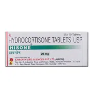 Hisone 20 Mg Box/Carton showing the Front face.