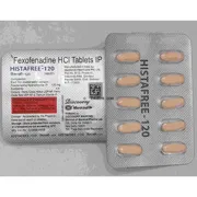 Histafree 120 Tablet Blister Pack showing the Front/Back face.