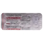 Hydrazide 25 Tablet Blister Pack showing the Back face.