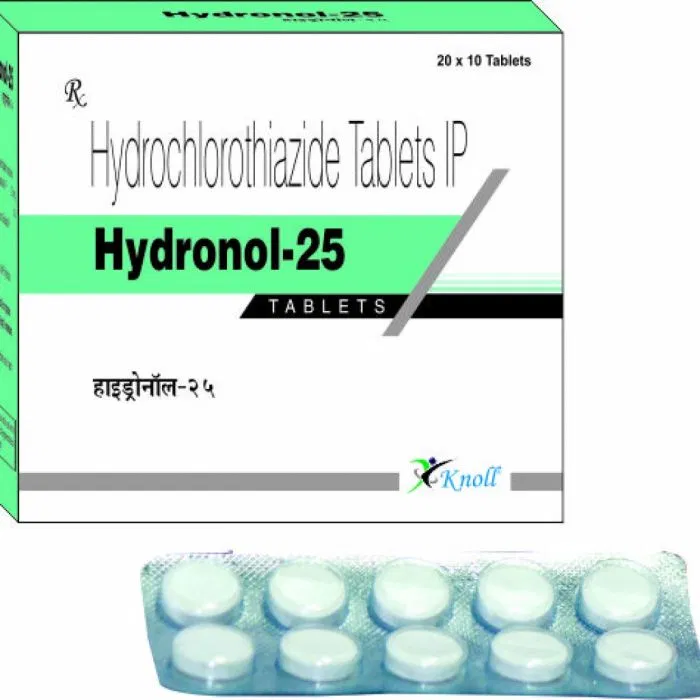 Hydronol 25 Tablet Box/Carton + Blister Pack showing the Front face.