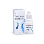 Hyvet 5 ml Box/Carton + Eye Drops Bottle showing the Front face.
