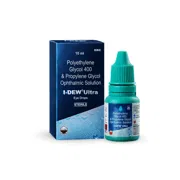 I-Dew Ultra Box/Carton + Eye Drops Bottle showing the Front face.