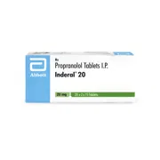 Inderal 20 Mg Tablet Box/Carton showing the Front face