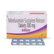 Infura 100 Mg Tablet Box/Carton + Blister Pack showing the Front face.