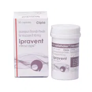 Ipravent Rotacaps 40 Mcg Box/Carton + Bottle showing the Front face.