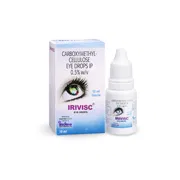 Irivisc 10 ml Box/Carton + Eye Drops Bottle showing the Front face.