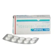 Irovel 150 Mg Box/Carton + Blister Pack showing the Front face.