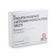 Istamet 50 Mg-1000 Mg Tablet Box/Carton showing the Front face.