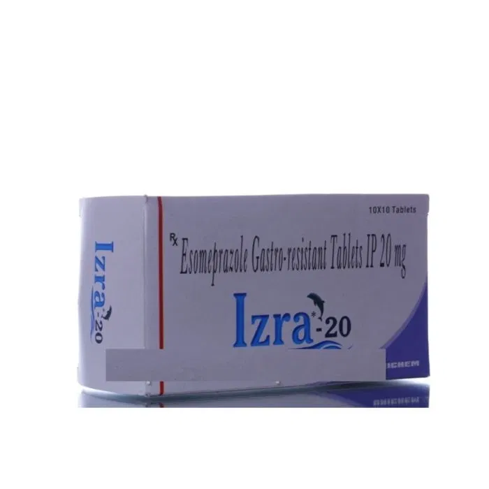 Izra 20 Mg Tablet Box/Carton showing the Front face.