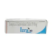 Izra 40 Mg Box/Carton showing the Front face.