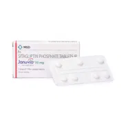 Januvia 50 Mg Box/Carton + Blister Pack showing the Front face.