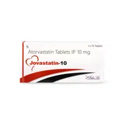 Jovastatin 10 Mg Tablet Box/Carton showing the Front face
