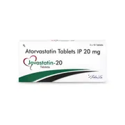 Jovastatin 20 Mg Tablet Box/Carton showing the Front face