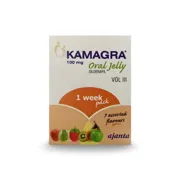 Kamagra oral jelly vol 3 Box/Carton showing the Front face.